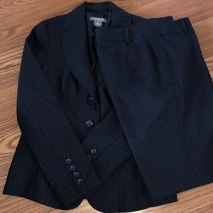 Ann Taylor navy blue pin stripe suit